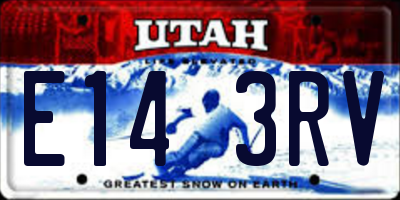 UT license plate E143RV