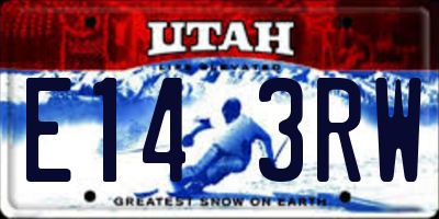 UT license plate E143RW