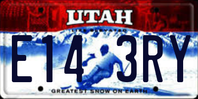 UT license plate E143RY