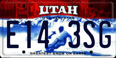 UT license plate E143SG