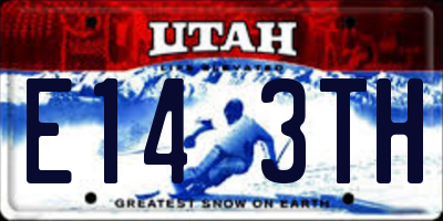 UT license plate E143TH