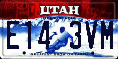 UT license plate E143VM