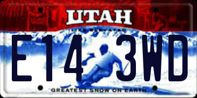UT license plate E143WD