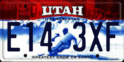 UT license plate E143XF