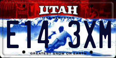 UT license plate E143XM
