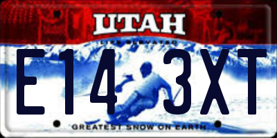 UT license plate E143XT