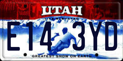 UT license plate E143YD