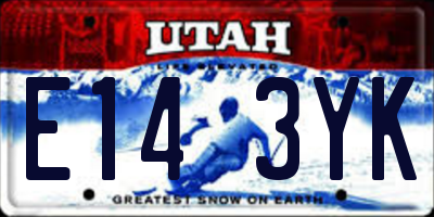UT license plate E143YK