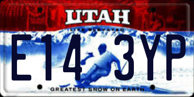 UT license plate E143YP