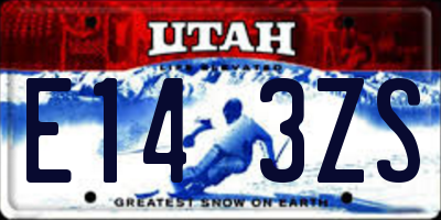 UT license plate E143ZS