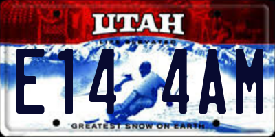 UT license plate E144AM