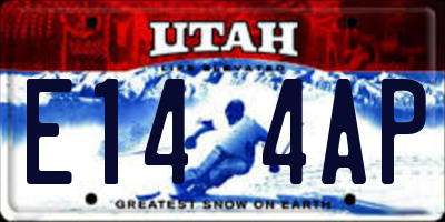 UT license plate E144AP