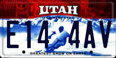 UT license plate E144AV