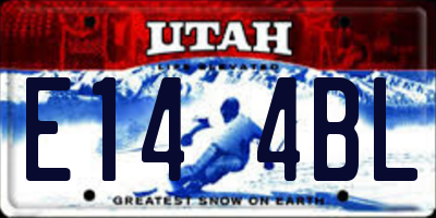 UT license plate E144BL