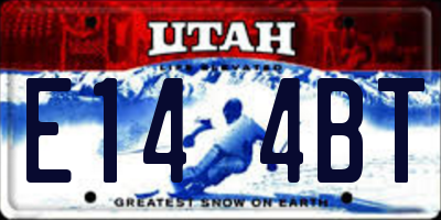UT license plate E144BT