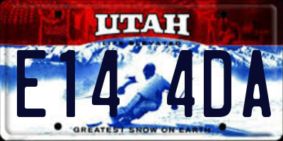 UT license plate E144DA