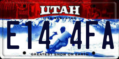 UT license plate E144FA