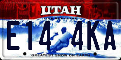 UT license plate E144KA