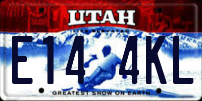 UT license plate E144KL