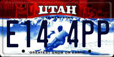 UT license plate E144PP