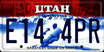 UT license plate E144PR