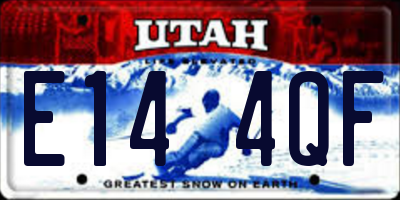 UT license plate E144QF