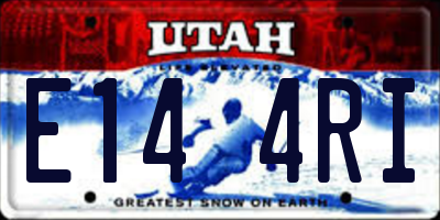 UT license plate E144RI