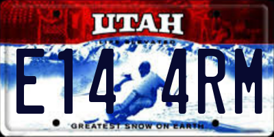 UT license plate E144RM