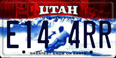 UT license plate E144RR