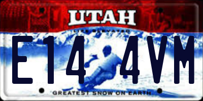 UT license plate E144VM
