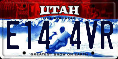 UT license plate E144VR