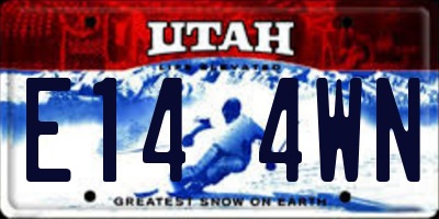 UT license plate E144WN