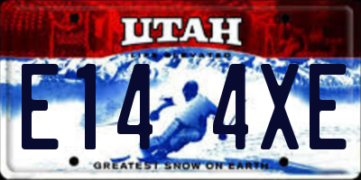 UT license plate E144XE