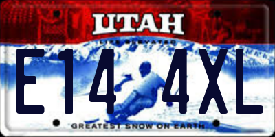 UT license plate E144XL