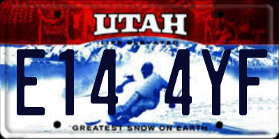 UT license plate E144YF