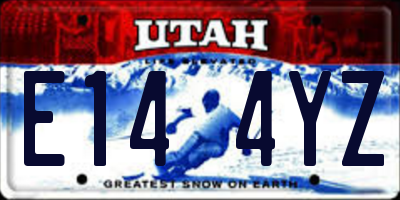 UT license plate E144YZ