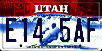 UT license plate E145AF