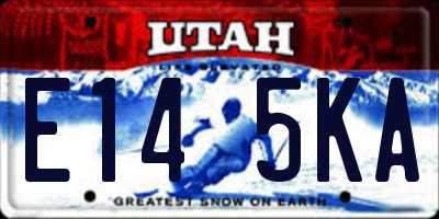 UT license plate E145KA