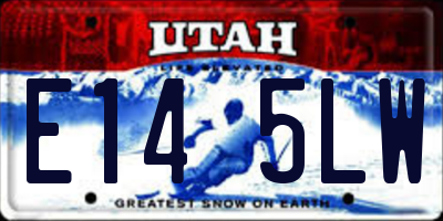 UT license plate E145LW