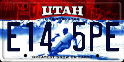 UT license plate E145PE
