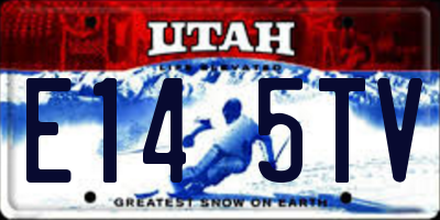 UT license plate E145TV