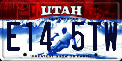 UT license plate E145TW