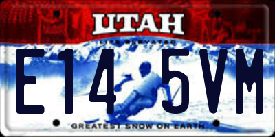 UT license plate E145VM