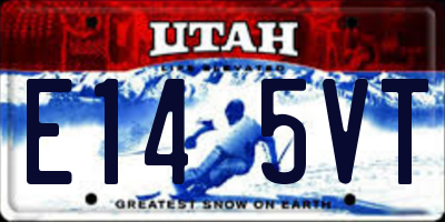 UT license plate E145VT