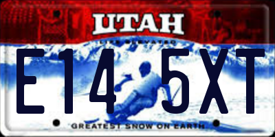 UT license plate E145XT
