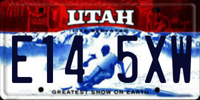 UT license plate E145XW