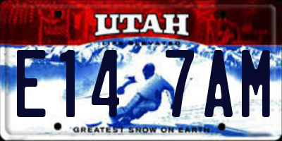 UT license plate E147AM