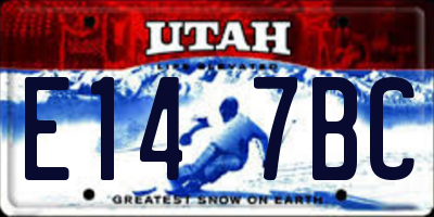 UT license plate E147BC