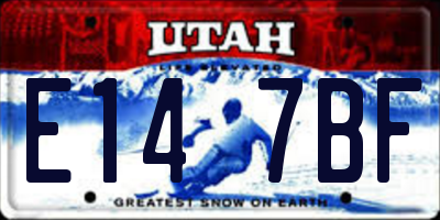 UT license plate E147BF