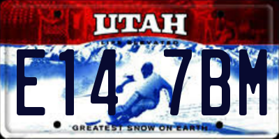UT license plate E147BM